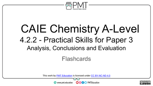 CAIE A-level Chemistry Practical Flashcards (2022-2024)