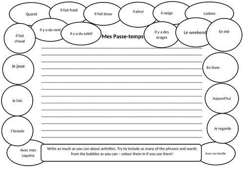 Bubble writing template