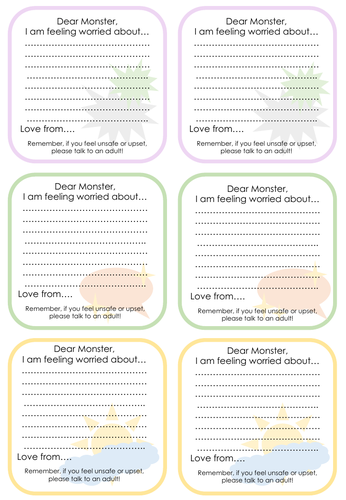 Worry Monster/Worry Cards (Plain and Patterned Designs)