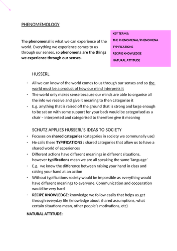 Phenomenology, Ethnomethodology and Giddens' Structuration