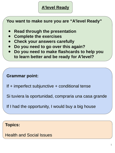 Spanish A level-ready - imperfect subjunctive + conditional