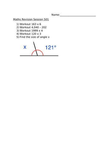 MATHS REVISION SESSION 501