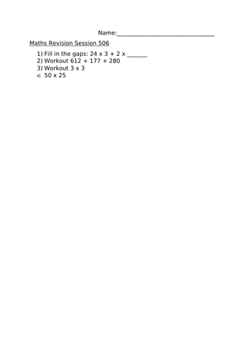 MATHS REVISION SESSION 506