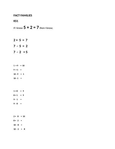 Key stage 1 maths homework image