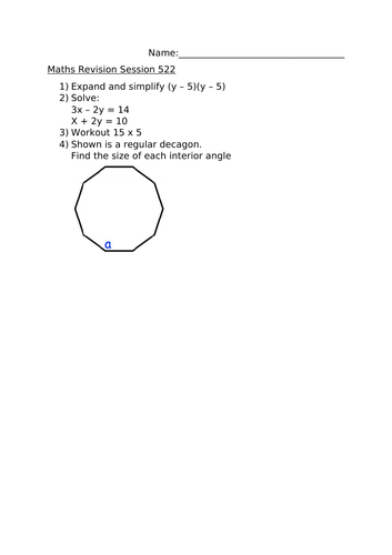 MATHS REVISION SESSION 522