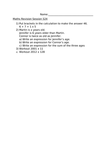 MATHS REVISION SESSION 524