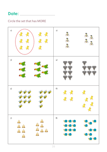 More than and less than Worksheet