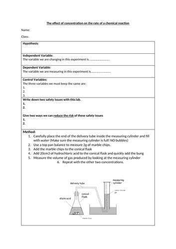 Lab write up for Rates of Reaction