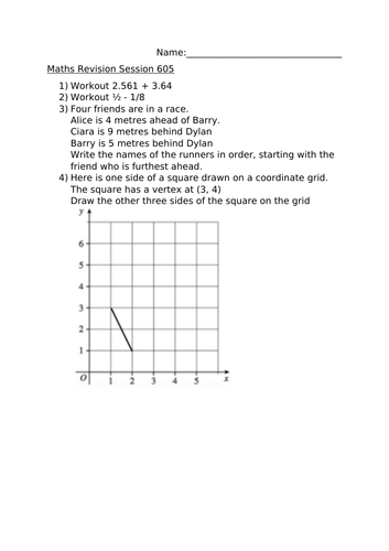 MATHS REVISION SESSION 605