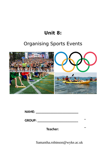 CTEC Level 3 Unit 8 – Organising Sports Events Booklet