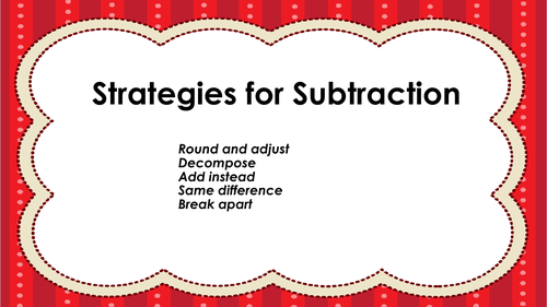 Subtraction Strategies Posters