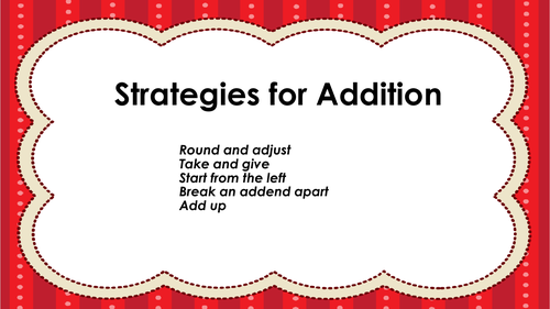 Addition Strategies Posters