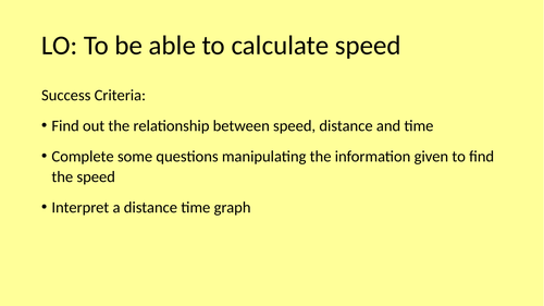 Speed - Forces and Motion