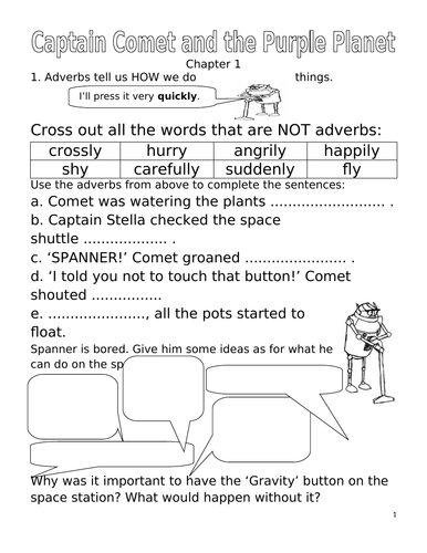 'Captain Comet and the Purple Planet' Reading Activities