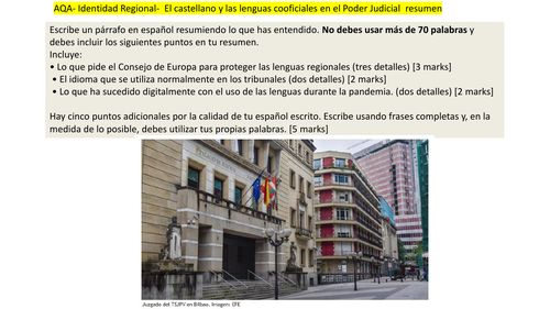 AQA- Identidad Regional-  El castellano y las lenguas cooficiales en el Poder Judicial  resumen