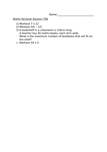 MATHS REVISION SESSION 706