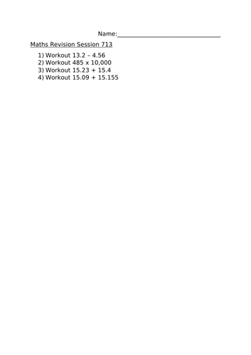 MATHS REVISION SESSION 713