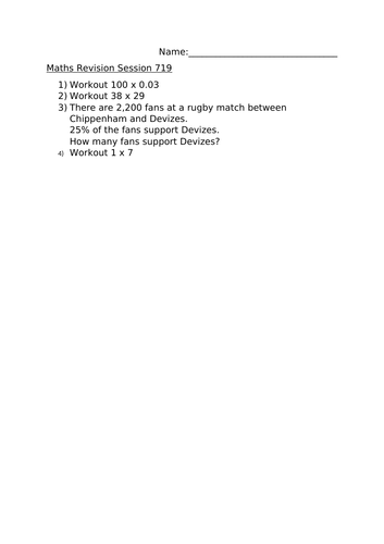 MATHS REVISION SESSION 719