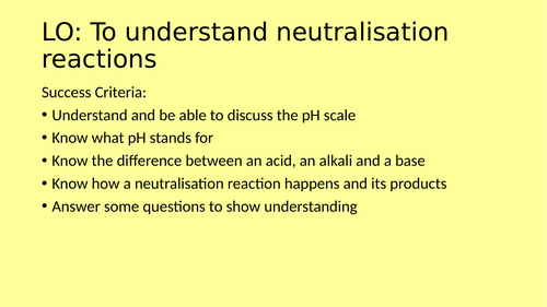 Neutralisation - Acids and Alkali