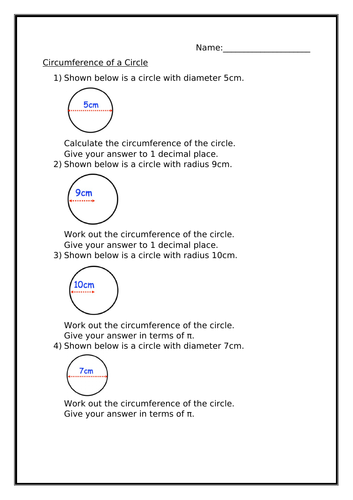 problem solving with area and circumference of circles