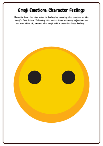 Emoji Emotions: Character Feelings English Literature Worksheet