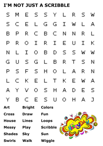 I'm Not Just A Scribble Word Search