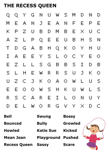 The Recess Queen Word Search