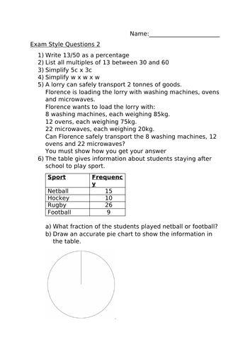 FOUNDATION EXAM STYLE QUESTIONS 2