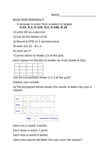 FOUNDATION EXAM STYLE QUESTIONS 4