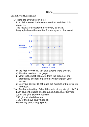 HIGHER EXAM STYLE QUESTIONS 2