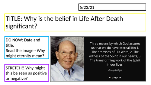 Edexcel Religious Studies Spec B // Importance of Life After Death