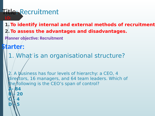 Internal and external recruitment methods