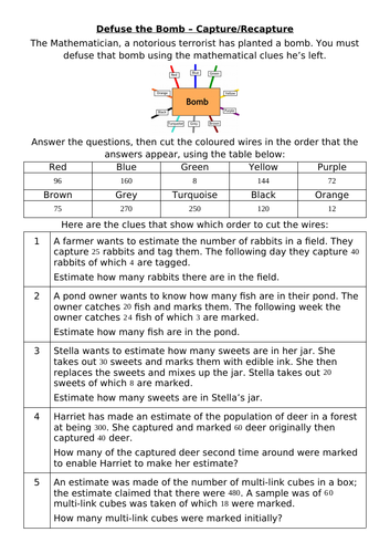 Defuse The Bomb - Capture/Recapture