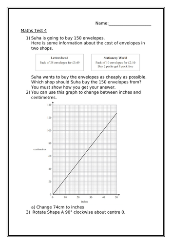 MATHS TEST 4