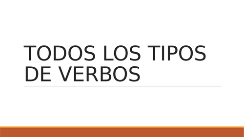 Todos los tipos de verbos en Español
