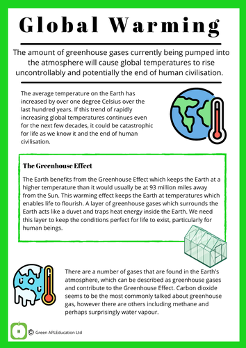 global warming assignment for students
