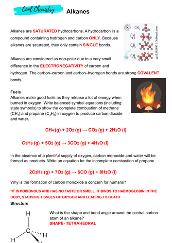 Alkanes overview and naming worksheet