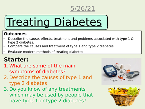 Treating diabetes AQA science trilogy Biology GCSE