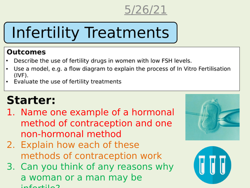 Infertility treatments AQA science trilogy Biology GCSE