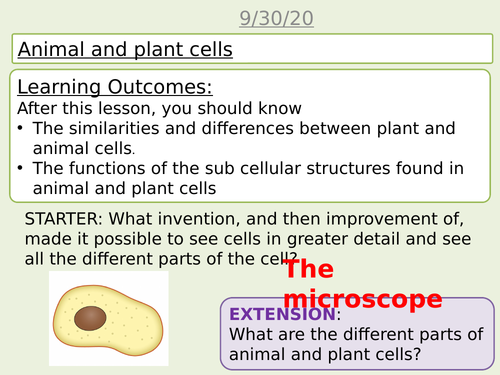 Animal and plant cells AQA science trilogy Biology GCSE