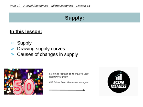 Supply & the supply curve (AS-level Economics)
