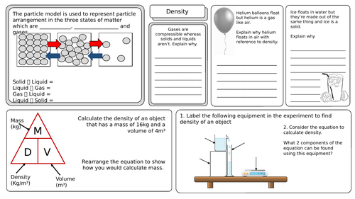 Density Revision Sheet