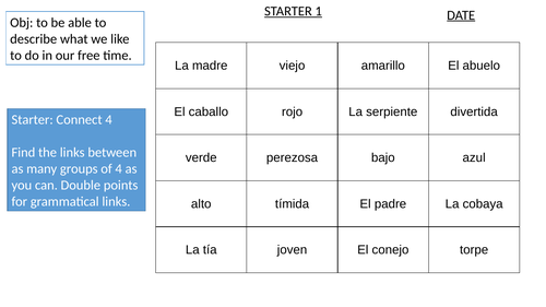 KS3 Spanish: Mis pasatiempos