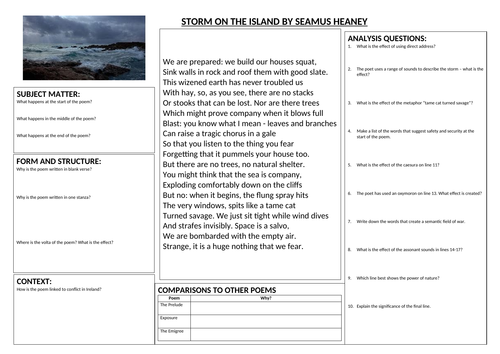 Storm on the Island - Revision Lesson