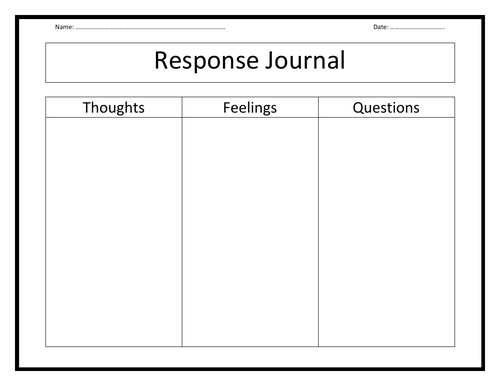 Reponse Journal - Blank Template