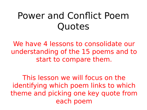 AQA Conflict and Power Poem Quotes