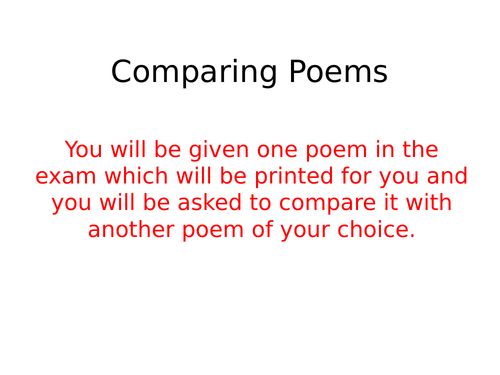 AQA Conflict and Power Poetry Comparson