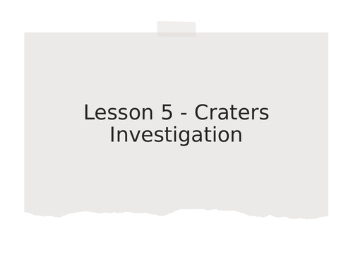 KS3 Science | 3.1.2 Gravity - Lesson 5 - Craters investigation FULL LESSON