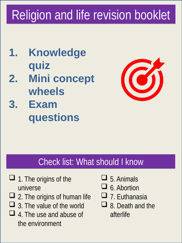 RE AQA Spec A: Revision booklet Religion & Life