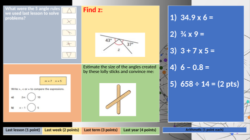 Early Bird Maths Retrieval Practice Grid